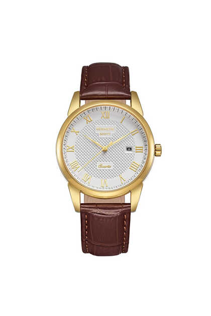 Men's Analog Beige Dial Watch - K23030-GLDI