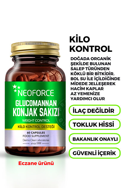 NeoForce Glucomannan Konjak Sakızı 60 Kapsül - Kilo Kontrol