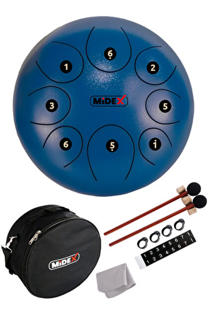 Midex TD-88GR Çelik Dil Davul Handpan 8 İnç 8 Ton Steel Tongue