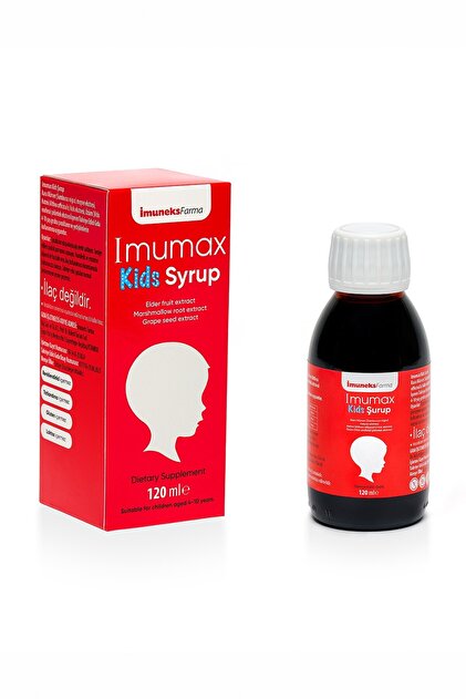 Kids Şurup Kara Mürver meyve, Hatmi kök, Üzüm çekirdeği ekstresi İçeren Gıda 120 ml