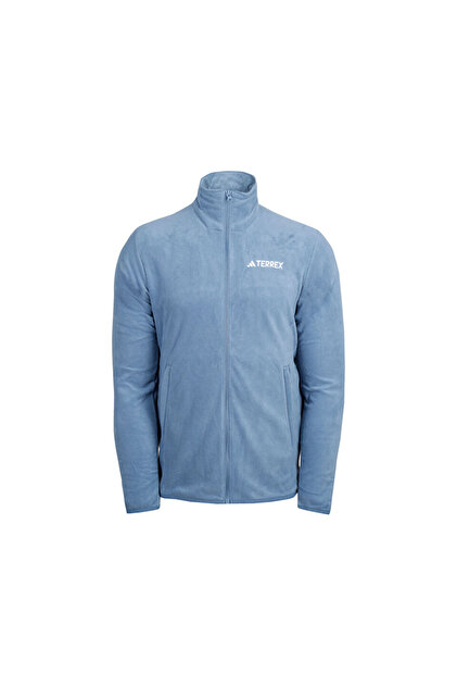 adidas Mt Ess Fz Fl Erkek Outdoor Polar Ceketi JX5070 Mavi