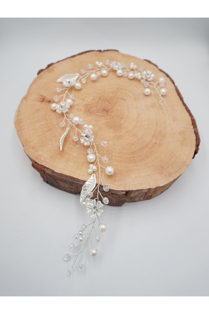 Completely Handmade, Stylish and Elegant Wedding and Engagement Bridal Crown and Hair Accessory with Crystal Stones
