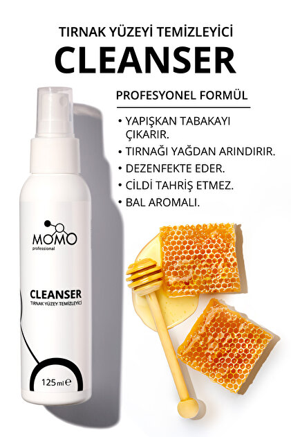 MOMO professional Cleanser, Tırnak Yüzey Temizleyici, 125 ml