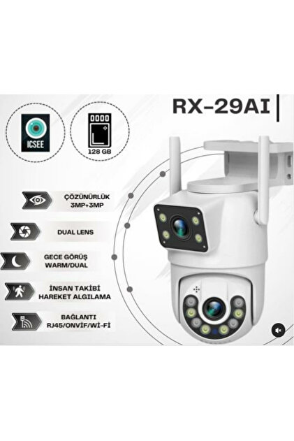X5 TECH RX-29AI 3+3MP ÇİFT LENS FULL HD SESLİ IP KAMERA - Fiyatı
