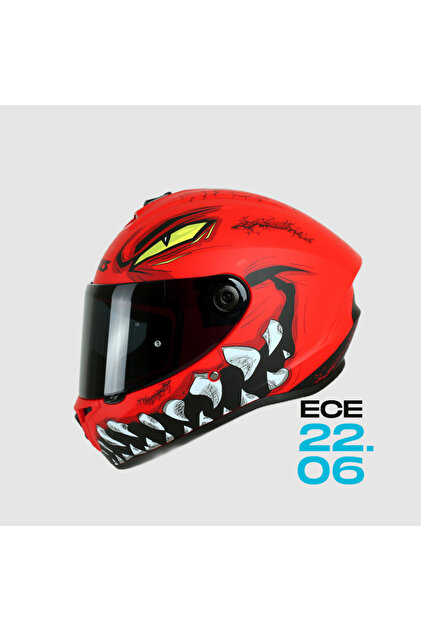 Axxis Draken S Forza A5 Matt Red Full Face Motosiklet Kaskı +