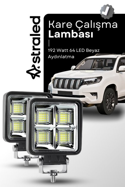 Off Road Geniş Açı 4 Inç 64 Led Iş Makinesi Kamyon Traktör Projektör Çalışma Sis Lambası 2 Adet