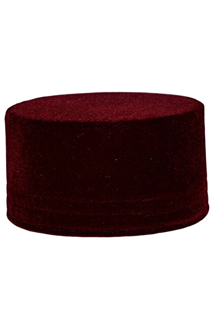 Molded Fes, Skullcap, Felt Skullcap, Hat, Burgundy Skullcap, Switch, T101
