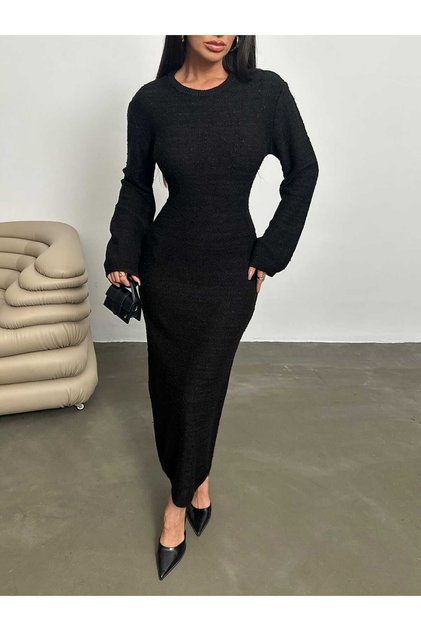 Women's Patterned Bell Sleeve Knit Dress