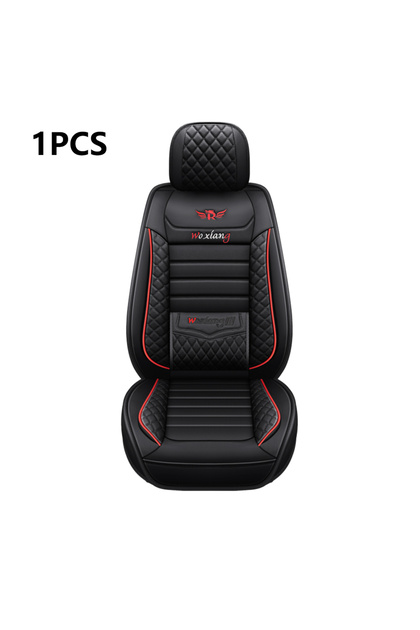 Black Front Elegant Universal Faux Leather Car Seat Cover By Tand: Easy-clean, Comfort Design, Fits