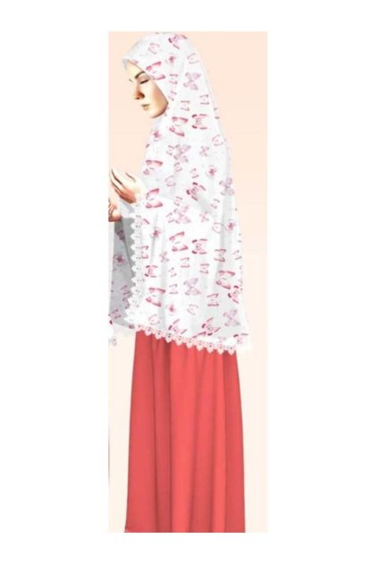 Women's Prayer Dress with Butterfly Print and Lace Detail 929