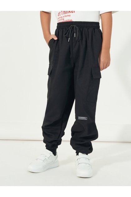 Relaxed Fit Cargo Pants with Drawstring