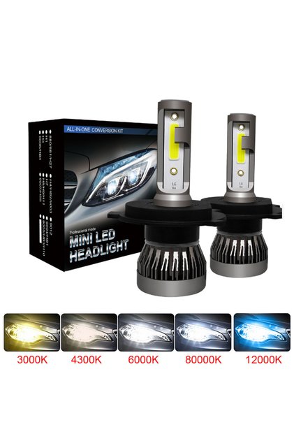 H7 8000k اللون الأبيض قطعتين LED H4 H7 مصباح أمامي للسيارة H1 لمبة LED H8 H11 9005 Hb3 9006 Hb4 9004 Hb1 H3 H