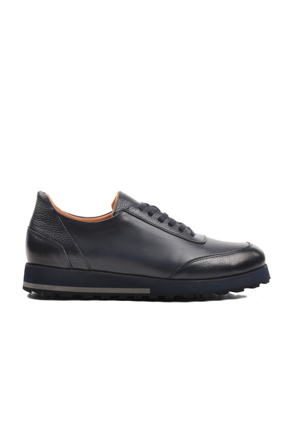Navy Blue Genuine Leather Men's Casual Shoes Premium 6460 m