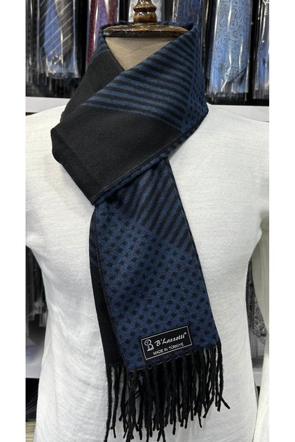 Men's Kaşkol Scarf Polyviscon Blue