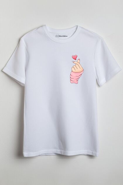 Korean Heart Sign Printed Unisex T-Shirt
