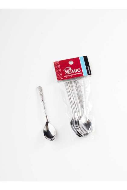 12-piece stainless steel tea spoon set, silver