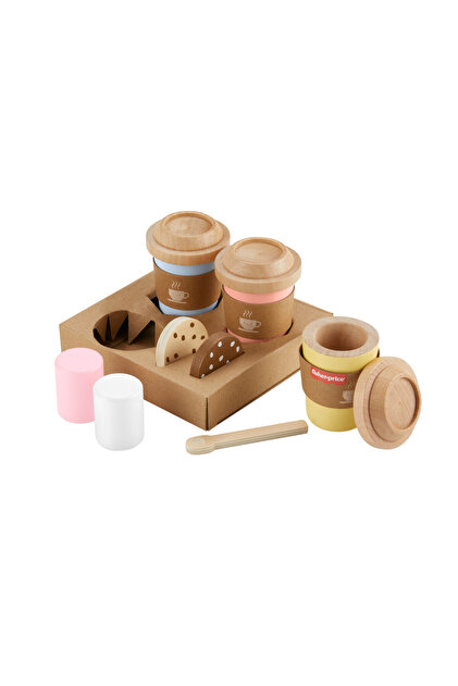 Fisher Price Fisher-Price Ahşap Kahve Seti Kahve dükkanı temalı