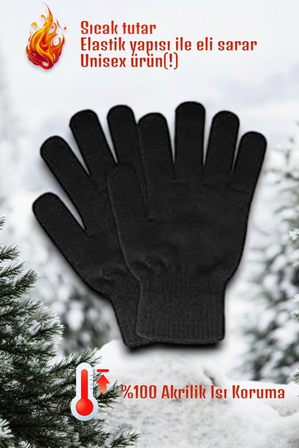 %100 Akrilik Premium Triko Örgü Isı Korumalı Unisex Eldiven