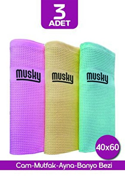 MUSKY 3'lü Mikrofiber Temizlik Bezi | Sihirli Bez | 3lü Paket
