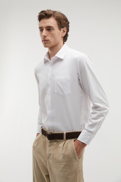 Men's White Regular Fit Long Sleeve Shirt