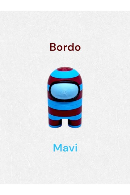 AmongUs Taraftar, Mıknatıslı, Çizgili Bordo-Mavi Among Us 6 cm