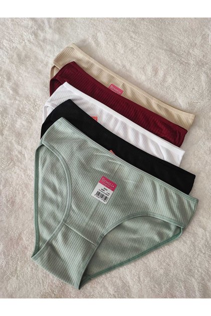 Ribbed Interlock Bikini - Slip Panties Basic 5 Pack