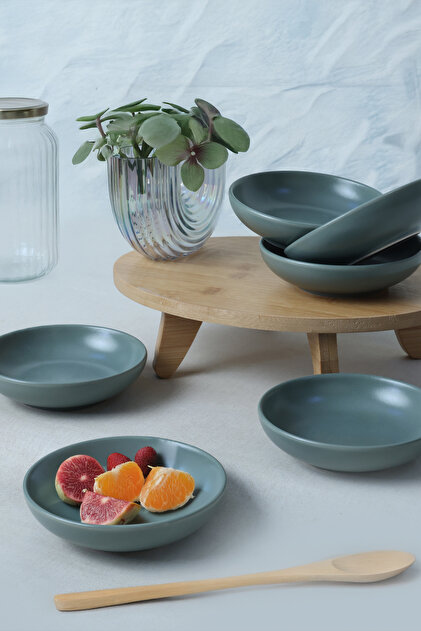 Matte Green Ring Snack Bowl/Sauce Bowl 13 cm 6 Pieces 322