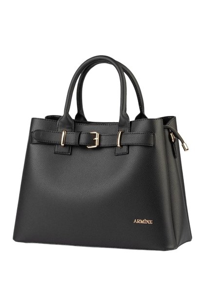 Women's Black Large Crisscross Straps Hand & Shoulder Bag 395