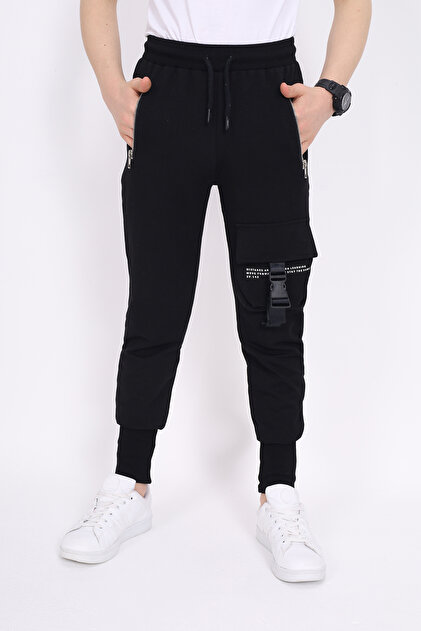 Boy's Pocket Printed Tracksuit Bottom