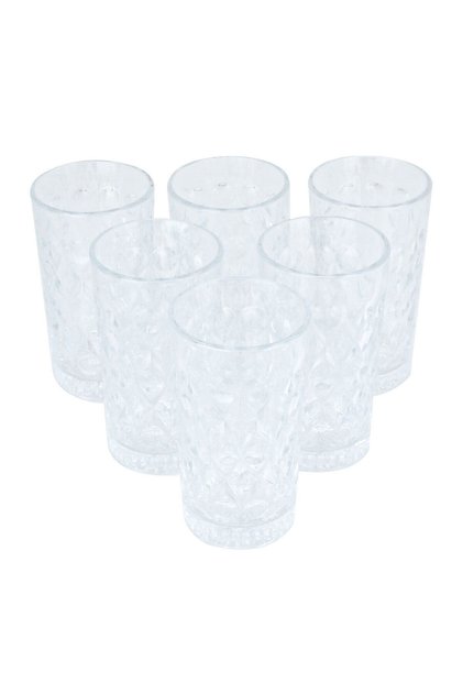 Max set of 12 oz patterned glass water cups, 6 pieces