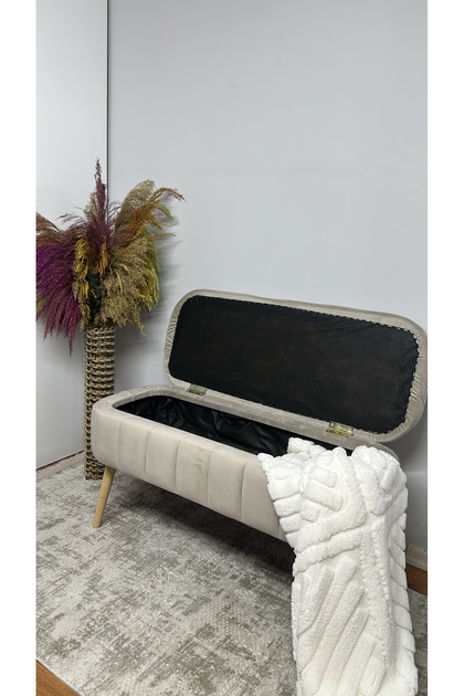 KOKİ DESİGN OSLO Babyface Kum Beji Sandıklı Bench Puf - Fiyatı