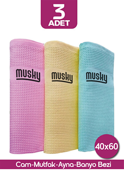 MUSKY 3'lü Mikrofiber Temizlik Bezi | Sihirli Bez | 3lü Paket