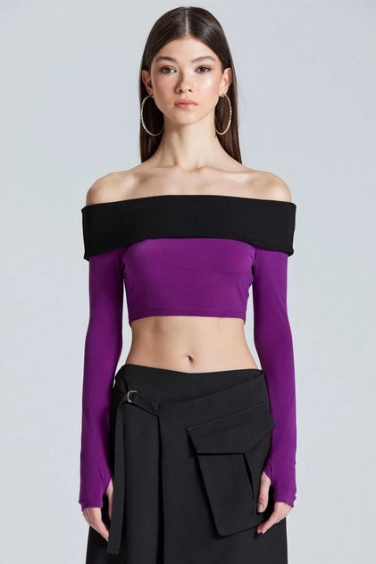 Madonna Collar Crop Blouse