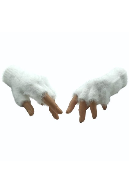 Winter Soft Textured Fingerless Cutout Half Finger Plush Comfortable Use Gloves Soft Gloves