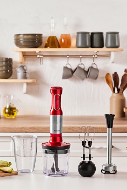 ReaS1&Beloader proセット Karaca Mastermaid Prosteel 1500w Blender Seti Kırmızı-ınox