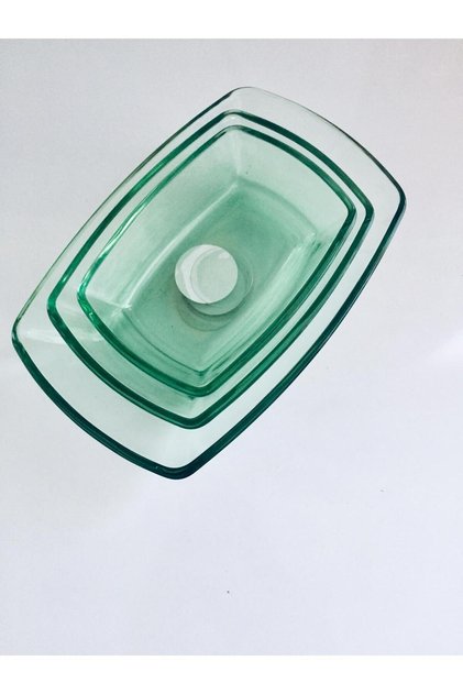 Tokio 3'lü Kase, Kahvaltılık, Çerezlik Tabak /yeşil-12*14*18 Cm