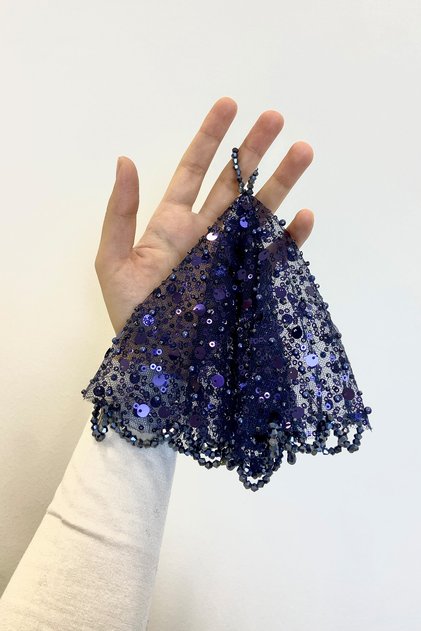 Navy Blue Bride Groom Handkerchief, Sequin Sequin Pearl and Crystal Stone Detail, Wedding Henna Circumcision Promise Engagement
