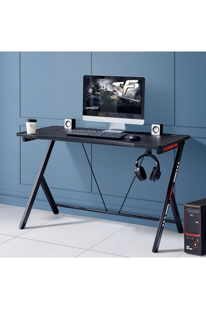 Metal Frame Wooden Rectangular MDF Coated Gaming Desk