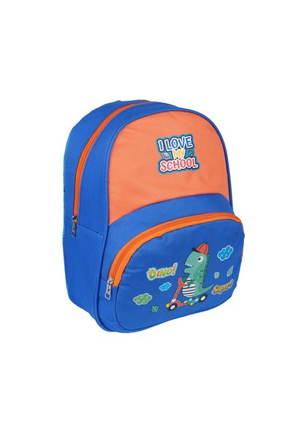 3031 Dinosaur Patterned Orange Blue Kindergarten Bag