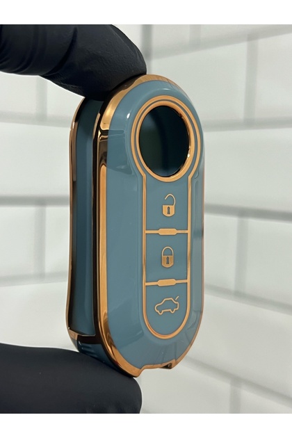 Fiat Doblo Ducato Fiorino Punto 500L Bravo Switchblade Nano Key Case Cover Gray Gold
