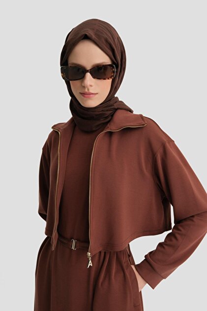 Armine Hırkalı Örme Elbise 24kd6815 Kızıl Kahve - Fiyatı, Yorumları