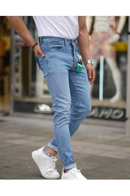Slim Fit Men's Jeans Light Blue Nail