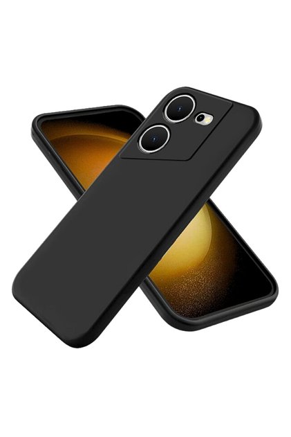 Tecno Pova 5 Compatible Silicone Case - Flexible Pastel Color Cover with Camera Protection - Black