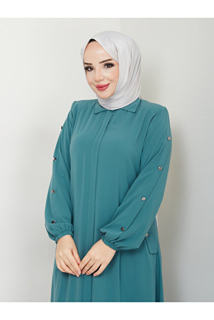 TESETTÜR GİYİM MEVLANA SPOR FERACE KOLU PİLELİ DÜĞMELİ ARKASI A PİLELİ CEP KAPAKLI