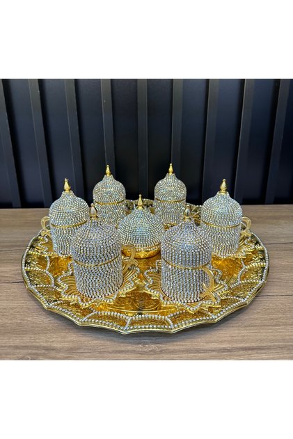 Taşlı fincan takımı oval