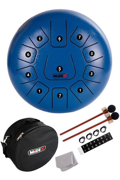 Midex TD-1211BL Çelik Dil Davul Handpan 12 İnç 11 Ton Steel Tongue