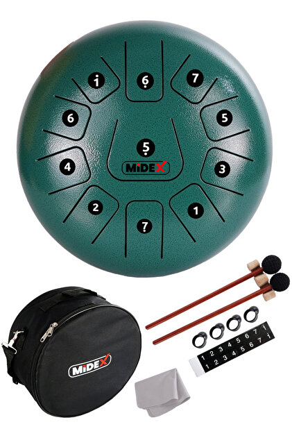 Midex TD-88GR Çelik Dil Davul Handpan 8 İnç 8 Ton Steel Tongue