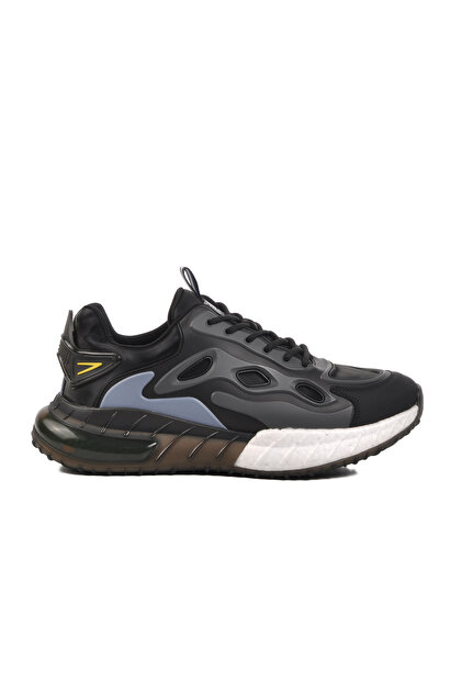 Men's Black Lightweight Air Sole Sneakers 24K527-1 m