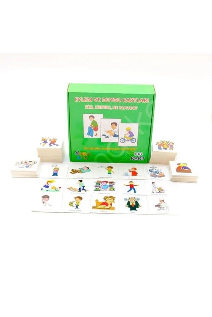 Action and Emotion Cards - Who, Where, What Does(3-6 Years) Kids