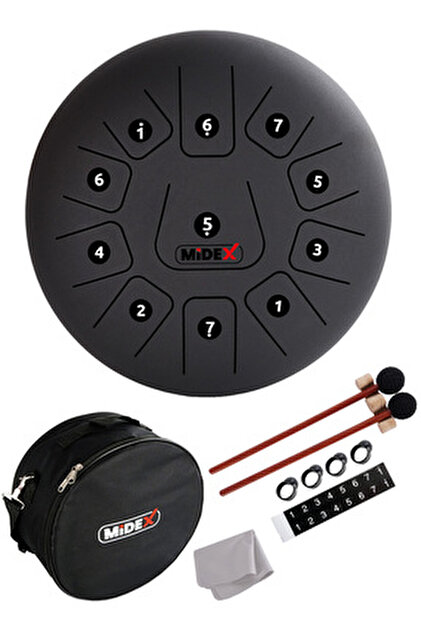 Midex TD-68BL Çelik Dil Davul Handpan 6 İnç 8 Ton Steel Tongue